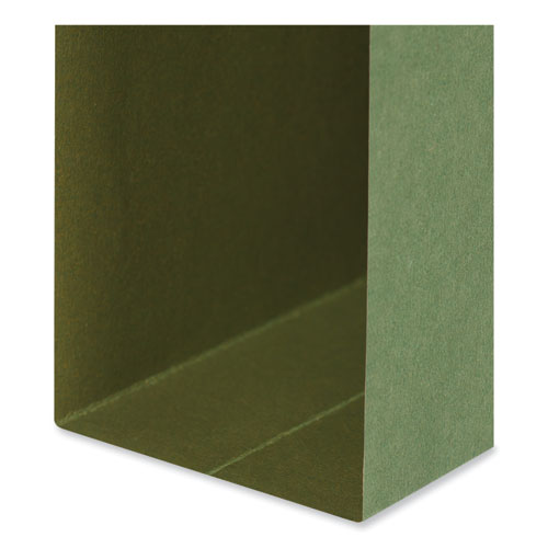 Picture of Box Bottom Hanging File Folders, 3" Capacity, Letter Size, 1/5-Cut Tabs, Standard Green, 25/Box