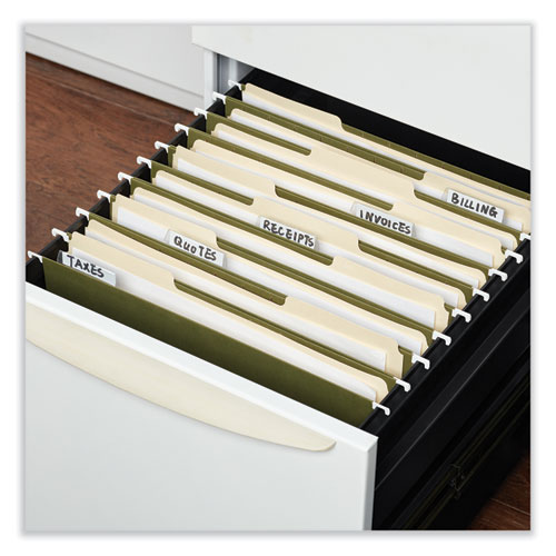 Picture of Box Bottom Hanging File Folders, 1" Capacity, Legal Size, 1/5-Cut Tabs, Standard Green, 25/Box