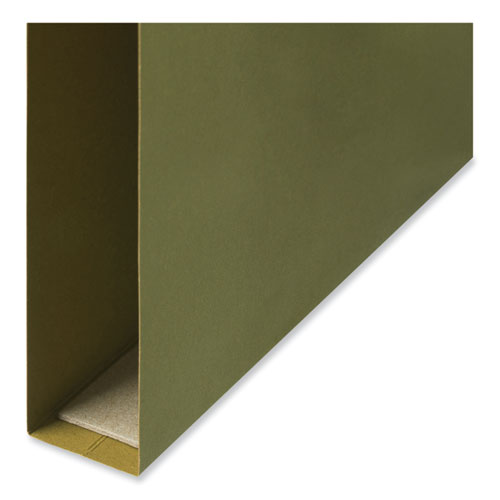 Picture of Box Bottom Hanging File Folders, 1" Capacity, Legal Size, 1/5-Cut Tabs, Standard Green, 25/Box