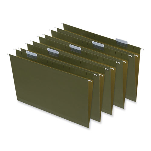 Picture of Box Bottom Hanging File Folders, 2" Capacity, Legal Size, 1/5-Cut Tabs, Standard Green, 25/Box