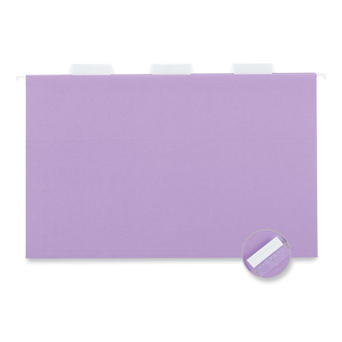 Picture of Deluxe Bright Color Hanging File Folders, Legal Size, 1/5-Cut Tabs, Violet, 25/Box