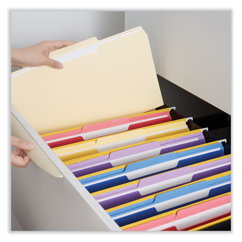 Picture of Interior File Folders, 1/3-Cut Tabs: Assorted, Legal Size, 9.5-pt Manila, 100/Box