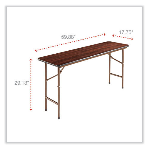 Picture of Wood Folding Table, Rectangular, 59.88w x 17.75d x 29.13h, Mahogany