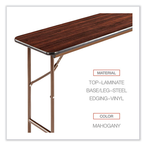 Picture of Wood Folding Table, Rectangular, 59.88w x 17.75d x 29.13h, Mahogany