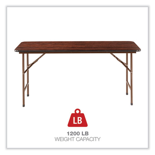 Picture of Wood Folding Table, Rectangular, 59.88w x 17.75d x 29.13h, Mahogany