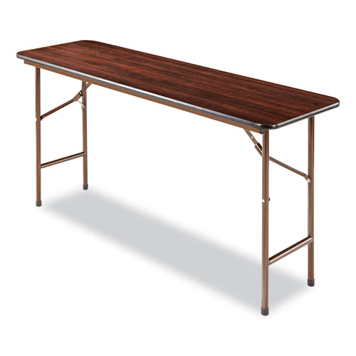 Picture of Wood Folding Table, Rectangular, 59.88w x 17.75d x 29.13h, Mahogany