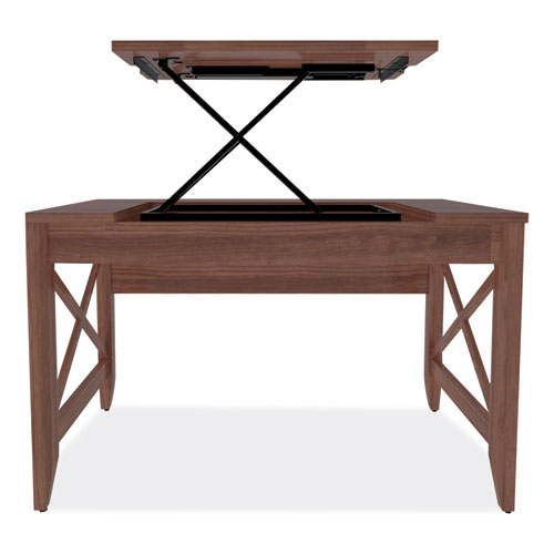 Picture of Sit-to-Stand Table Desk, 47.25" x 23.63" x 29.5" to 43.75", Modern Walnut