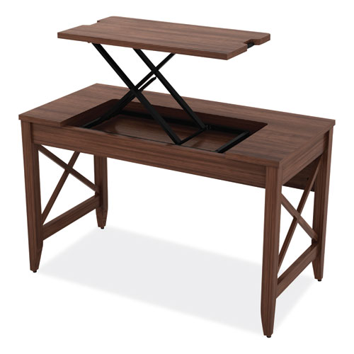 Picture of Sit-to-Stand Table Desk, 47.25" x 23.63" x 29.5" to 43.75", Modern Walnut