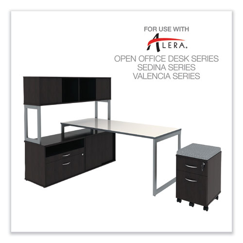 Picture of Alera Open Office Desk Series Low File Cabinet Credenza, 2-Drawer: Pencil/File,Legal/Letter,1 Shelf,Espresso,29.5x19.13x22.88