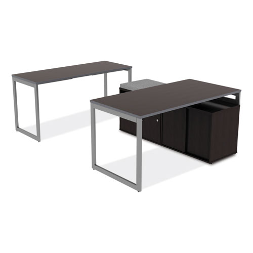 Picture of Alera Open Office Desk Series Low File Cabinet Credenza, 2-Drawer: Pencil/File,Legal/Letter,1 Shelf,Espresso,29.5x19.13x22.88