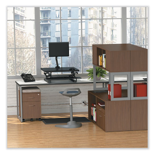 Picture of Alera Open Office Desk Series Low File Cabinet Credenza, 2-Drawer: Pencil/File, Legal/Letter, 1 Shelf,Walnut,29.5x19.13x22.88