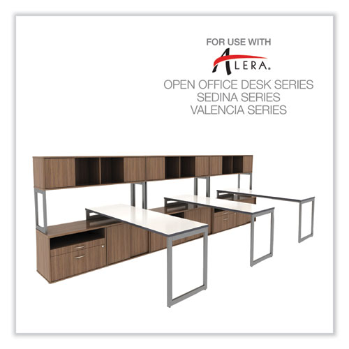 Picture of Alera Open Office Desk Series Low File Cabinet Credenza, 2-Drawer: Pencil/File, Legal/Letter, 1 Shelf,Walnut,29.5x19.13x22.88