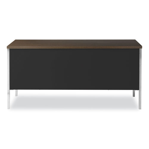 Picture of Double Pedestal Steel Credenza, 60w x 24d x 29.5h, Mocha/Black