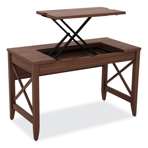 Picture of Sit-to-Stand Table Desk, 47.25" x 23.63" x 29.5" to 43.75", Modern Walnut