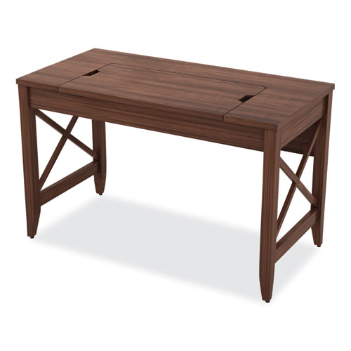 Picture of Sit-to-Stand Table Desk, 47.25" x 23.63" x 29.5" to 43.75", Modern Walnut