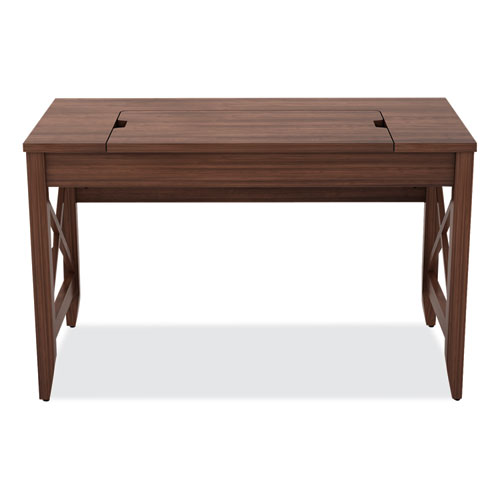 Picture of Sit-to-Stand Table Desk, 47.25" x 23.63" x 29.5" to 43.75", Modern Walnut