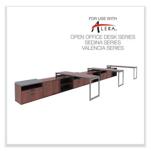 Picture of Alera Open Office Desk Series Low File Cabinet Credenza, 2-Drawer: Pencil/File, Legal/Letter, 1 Shelf,Cherry,29.5x19.13x22.88