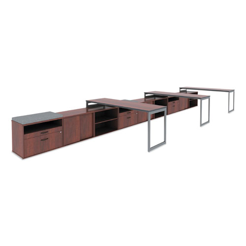 Picture of Alera Open Office Desk Series Low File Cabinet Credenza, 2-Drawer: Pencil/File, Legal/Letter, 1 Shelf,Cherry,29.5x19.13x22.88