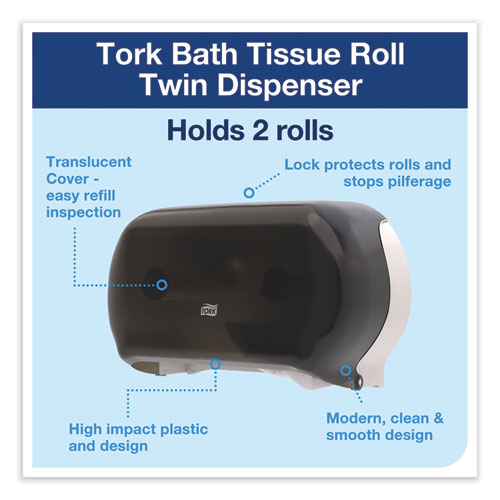 Picture of Twin Standard Roll Bath Tissue Dispenser, 12.75 x 5.57 x 8.25, Smoke