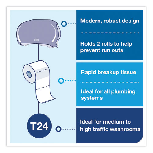 Picture of Twin Standard Roll Bath Tissue Dispenser, 12.75 x 5.57 x 8.25, Smoke