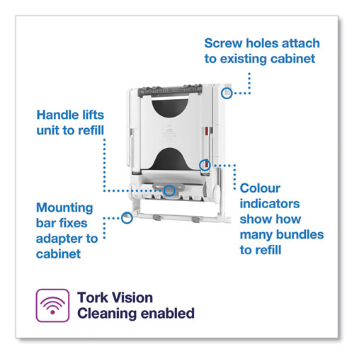 Picture of PeakServe Continuous Recessed Cabinet Hand Towel Adapter, 14.37 x 4.29 x 17.72, White