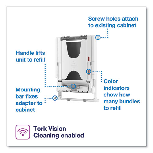 Picture of PeakServe Continuous Recessed Cabinet Hand Towel Adapter, 14.37 x 4.29 x 20.35, White