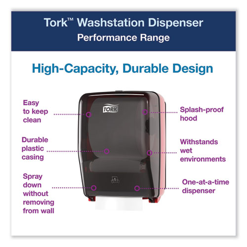 Picture of Washstation Dispenser, 12.56 x 10.57 x 18.09, Red/Smoke