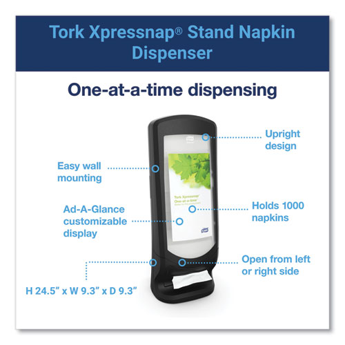 Picture of Xpressnap Stand Napkin Dispenser, 9.25 x 9.25 x 24.5, Black