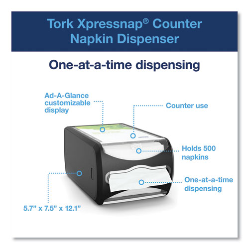 Picture of Xpressnap Counter Napkin Dispenser, 7.5 x 12.1 x 5.7, Black