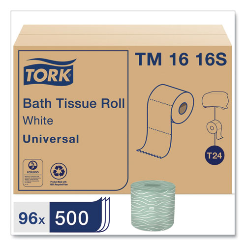 Picture of Universal Bath Tissue, Septic Safe, 2-Ply, White, 500 Sheets/Roll, 96 Rolls/Carton