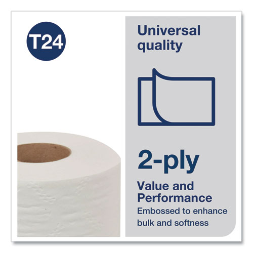 Picture of Universal Bath Tissue, Septic Safe, 2-Ply, White, 500 Sheets/Roll, 96 Rolls/Carton