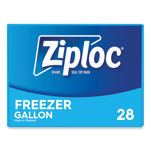 Picture of Zipper Freezer Bags, 1 gal, 9.6" x 12.1", Clear, 28 Bags/Box, 9 Boxes/Carton