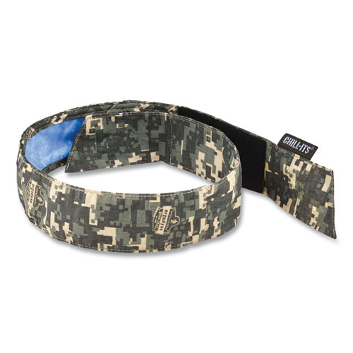 Picture of Chill-Its 6705CT Cooling PVA Hook and Loop Bandana Headband, One Size Fits Most, Camo