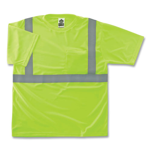 Picture of GloWear 8289 Class 2 Hi-Vis T-Shirt, Polyester, Lime, Small, Ships in 1-3 Business Days