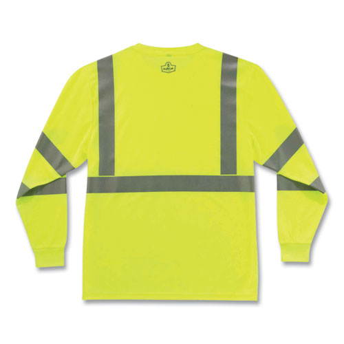 GloWear+8391+Class+3+Hi-Vis+Long+Sleeve+Shirt%2C+Large%2C+Lime