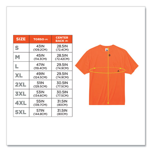 Picture of GloWear 8089 Non-Certified Hi-Vis T-Shirt, Polyester, X-Large, Orange