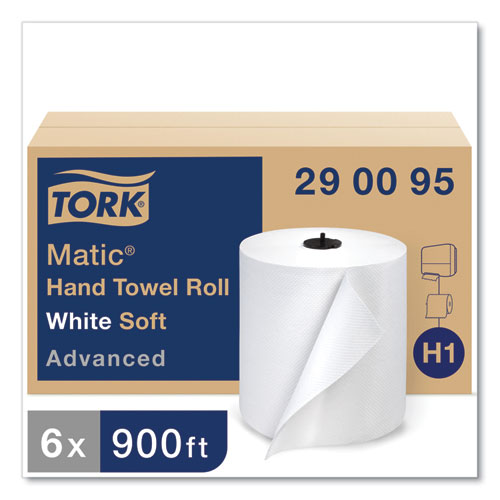 Picture of Advanced Matic Hand Towel Roll, 1-Ply, 7.7" x 900 ft, White, 6 Rolls/Carton