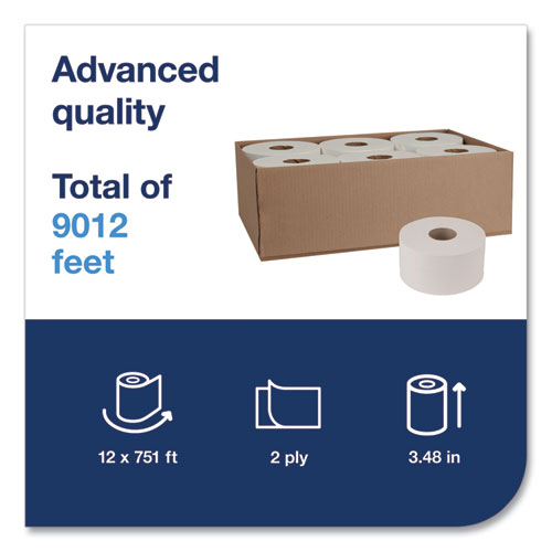 Picture of Advanced Jumbo Bath Tissue, Septic Safe, 2-Ply, White, 3.48" x 751 ft, 12 Rolls/Carton