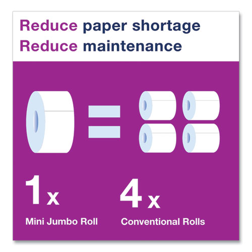 Picture of Advanced Mini-Jumbo Roll Bath Tissue, Septic Safe, 2-Ply, White, 3.48" x 751 ft, 12 Rolls/Carton