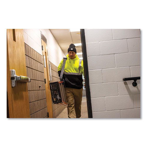 Picture of GloWear 8373 Hi-Vis Class 3 Hooded Sweatshirt with Black Bottom, Polar Fleece, Lime, X-Large