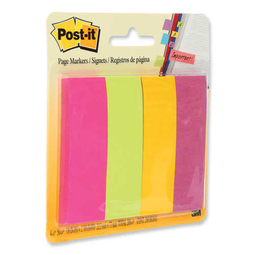 Picture of Page Flag Markers, Assorted Brights, 50 Flags/Pad, 4 Pads/Pack