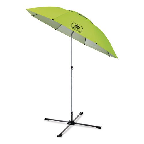 Picture of Shax 6199 Lightweight Work Umbrella Stand Kit, 7.5 ft dia x 92" Tall, Polyester/Steel, Lime