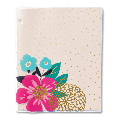 Picture of Panache Glossy 3-Hole Punched 6-Pocket Folder, 11 x 8.5, Assorted