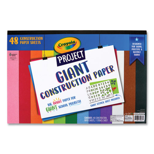 Picture of Project Giant Construction Paper, 18 x 12, Assorted Colors, 48/Pack