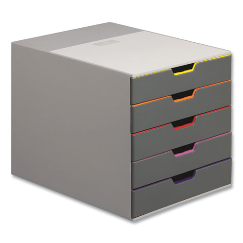 VARICOLOR+Stackable+Plastic+Drawer+Box%2C+5+Drawers%2C+Letter+to+Folio+Size+Files%2C+11.5%26quot%3B+x+14%26quot%3B+x+11%26quot%3B%2C+Gray