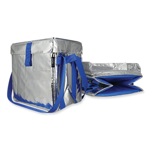 Picture of Fresh Eco Freeze Tote, (2) Blue Nylon Shoulder Straps, (2) Blue Nylon Strap Handles, 13.5" x 9" x 13", Silver/Blue, 4/Carton