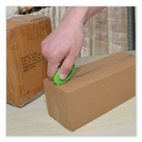 Picture of Compact Safety Ceramic Blade Box Cutter, Retractable Blade, 0.5" Blade, 2.5" Plastic Handle, Green