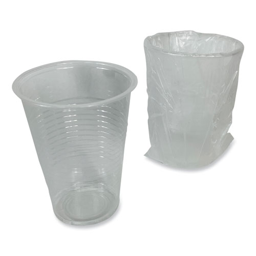 Picture of Translucent Plastic Cold Cups, Individually Wrapped, 9 oz, 1,000/Carton