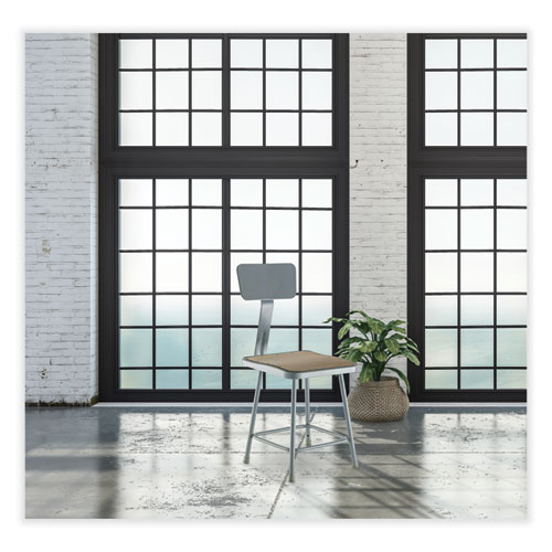 Picture of 6300 Series Heavy-Duty Square Seat Stool with Backrest, Supports Up to 500 lb, 17.5" Seat Height, Brown Seat, Gray Back/Base