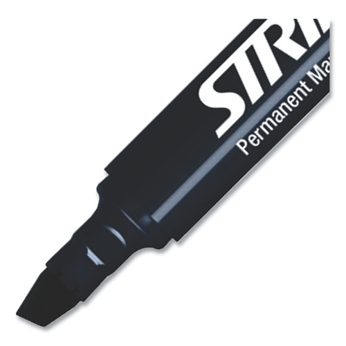 Picture of StrideMark Tank Permanent Marker, Broad Chisel Tip, Black, 12/Pack